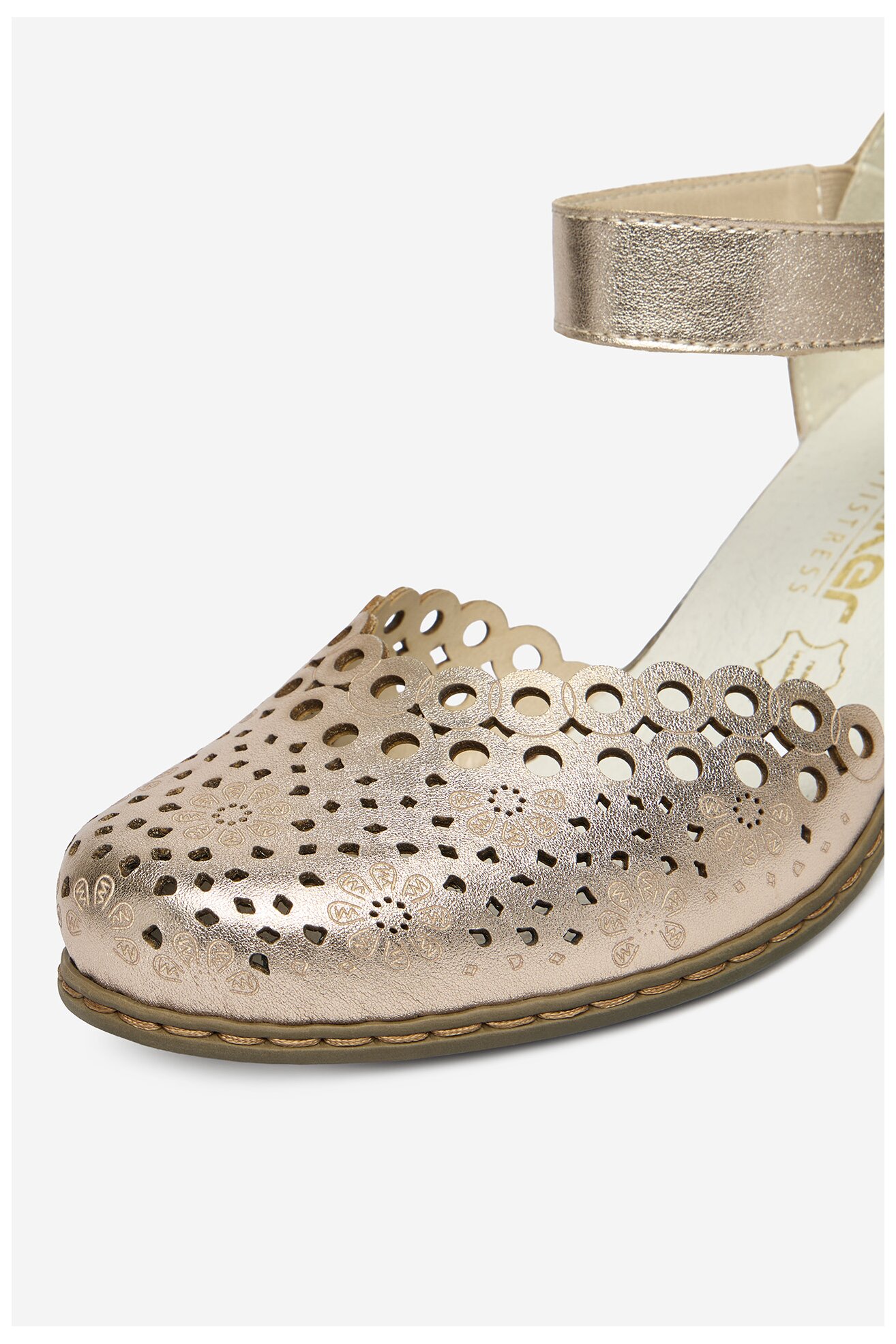 Czółenka Rieker CEO-40902-90 Złoty