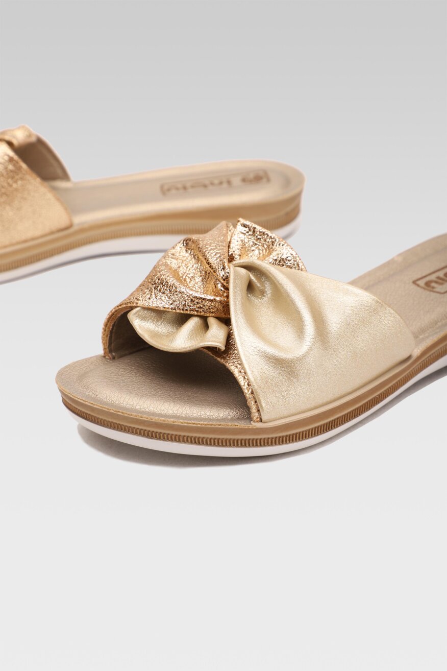 
                Inblu - Klapki metaliczne złote - 5903698501987