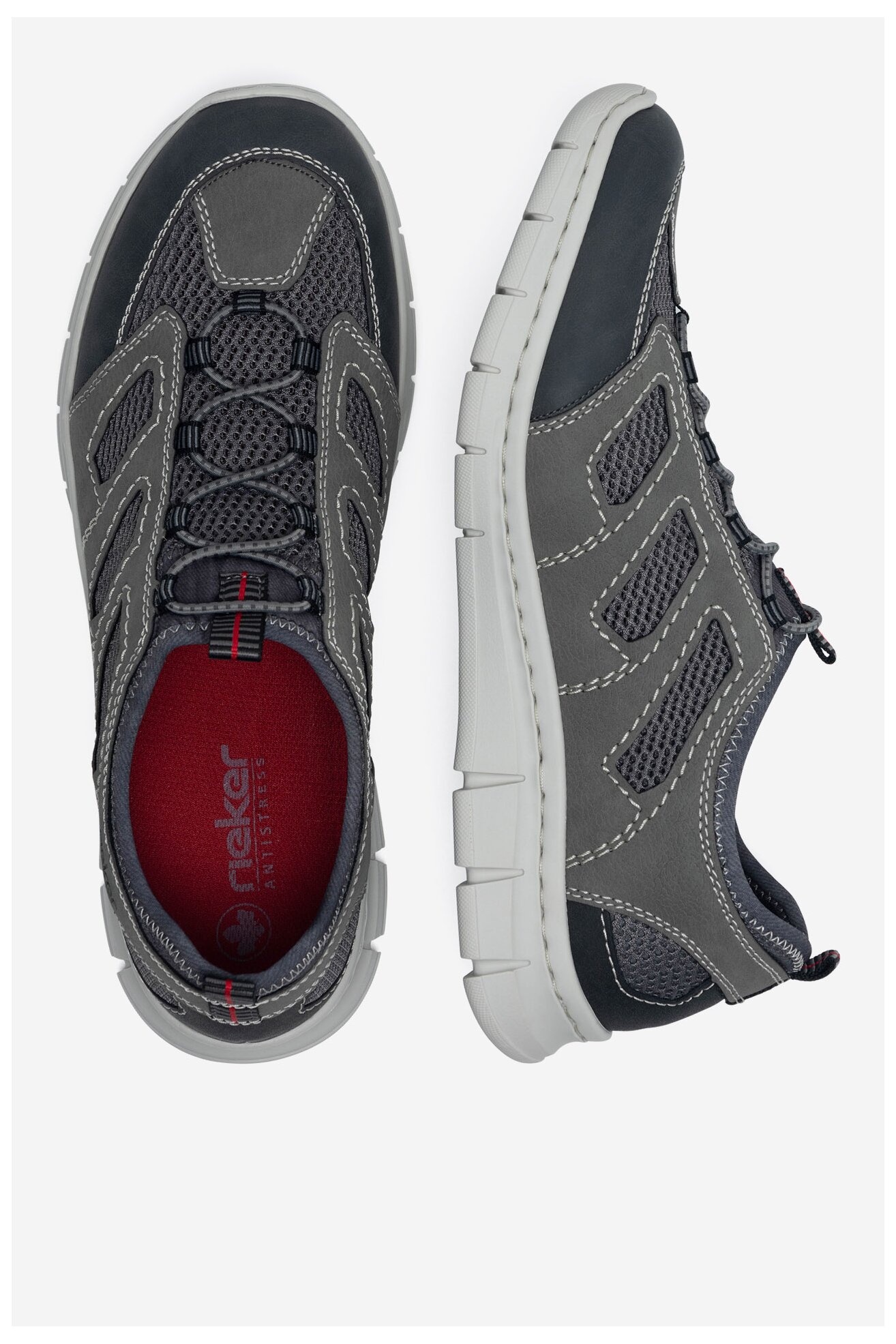 Półbuty Rieker B7762-45 Szary