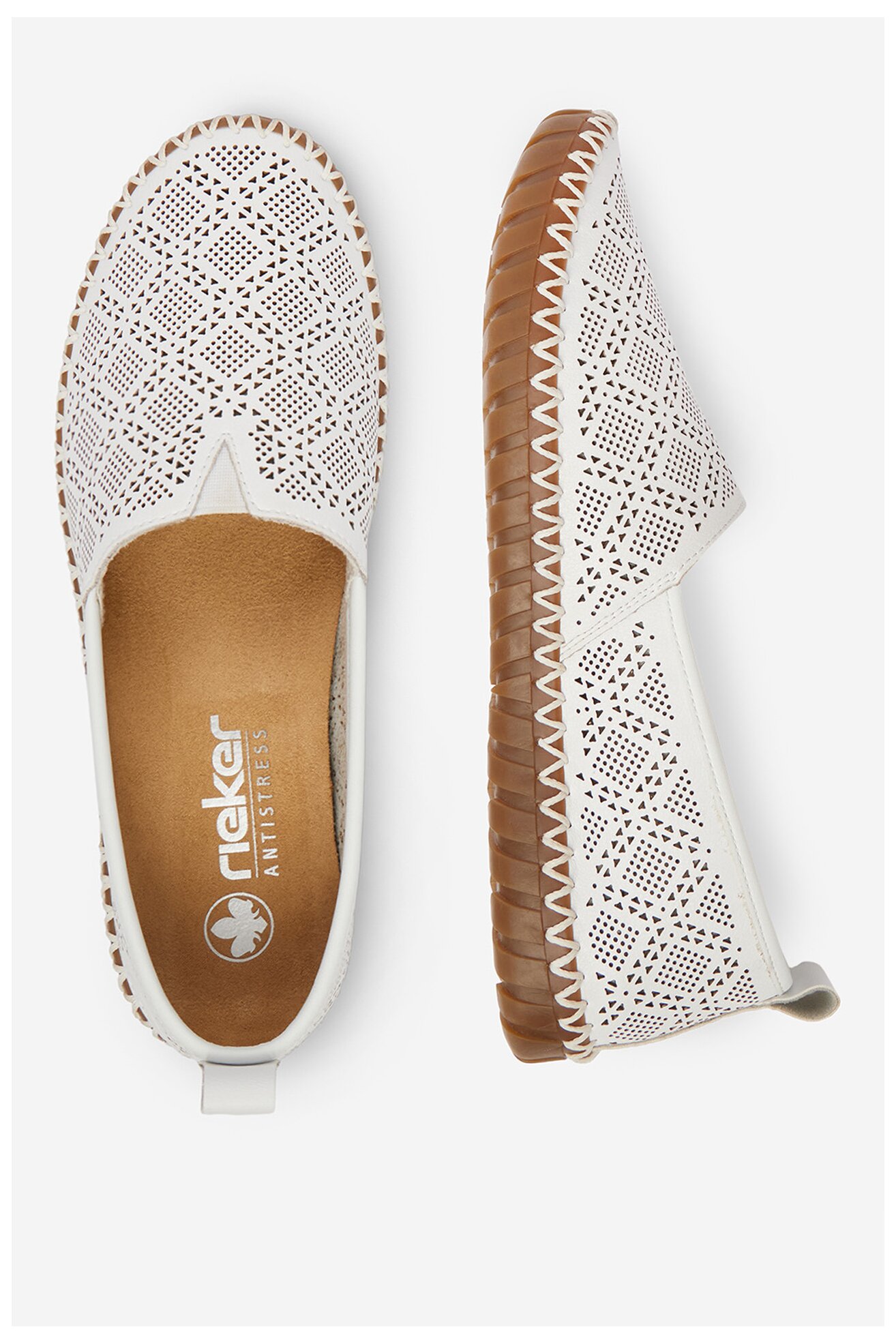 Półbuty Rieker CEO-M2851-80 Biały