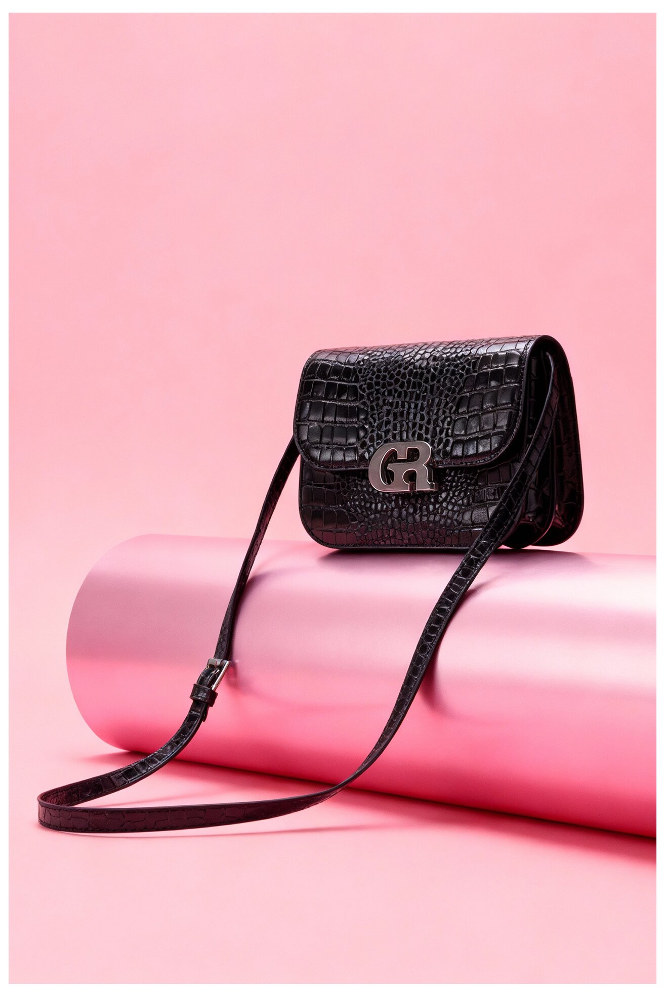 Geantă de mână Gino Rossi CEO-LINA-KQ44-CROCCO NEGRU