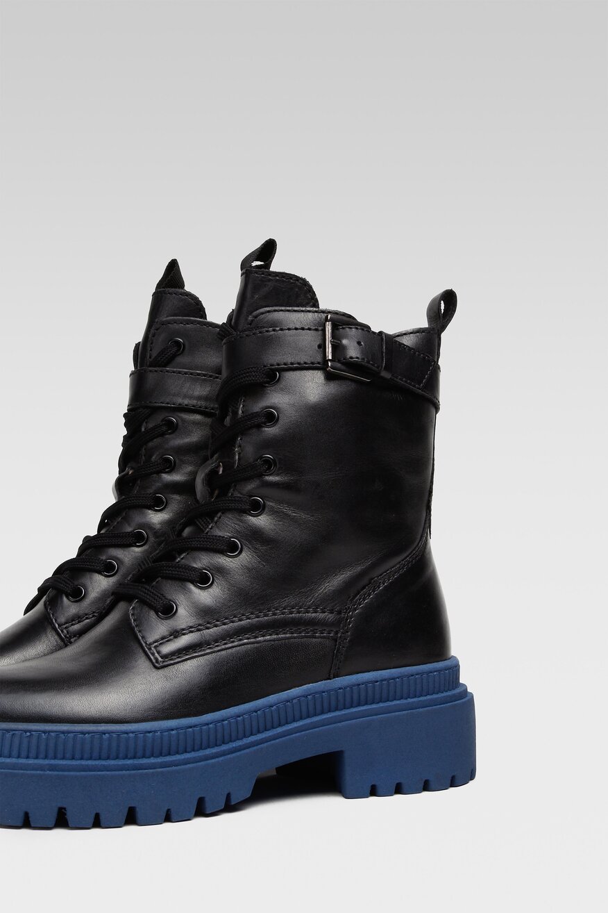 
                Lasocki - Skórzane trzewiki jeansowe - 5904248878979