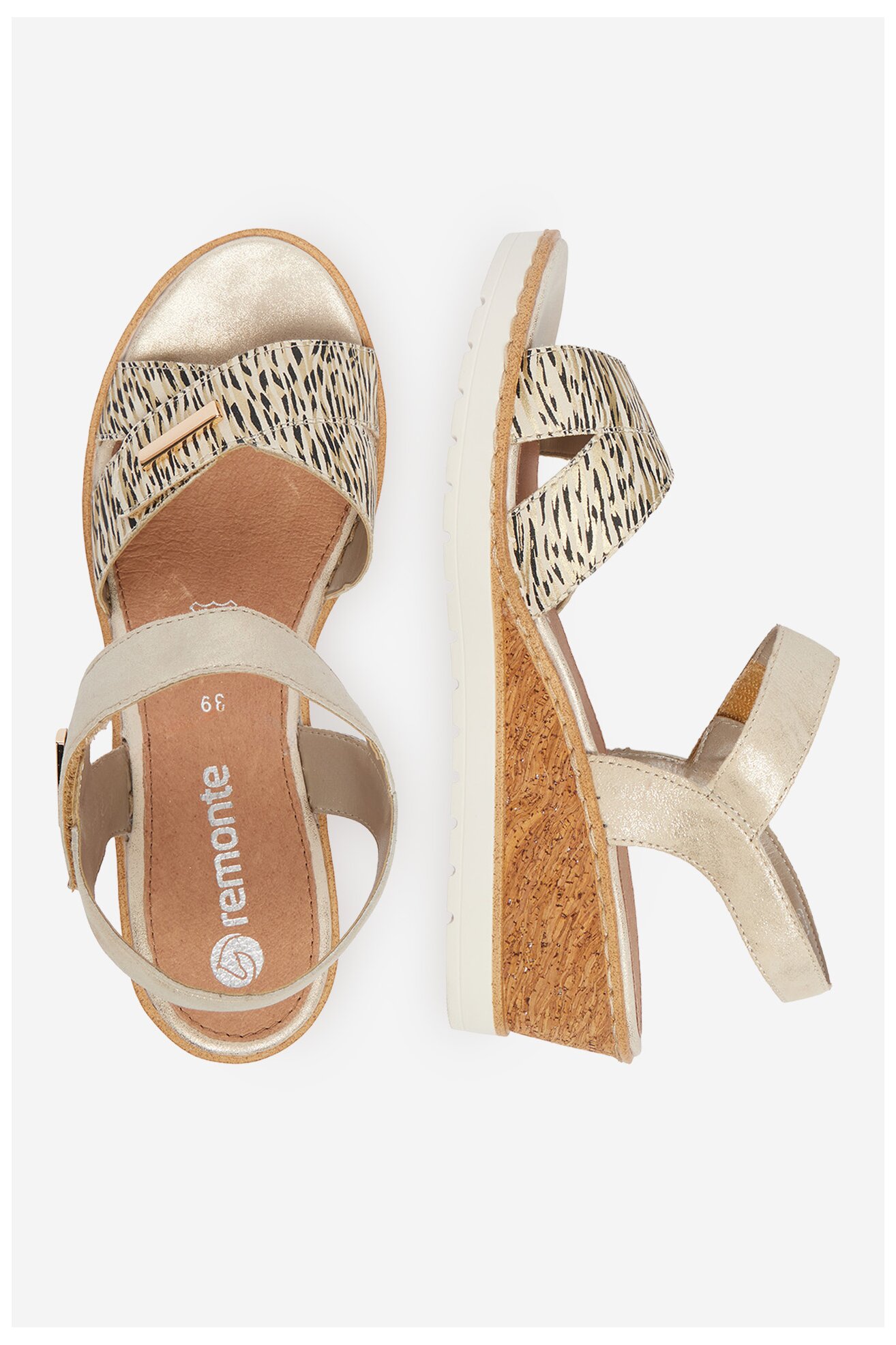 Sandały Remonte CEO-R6266-90 Złoty