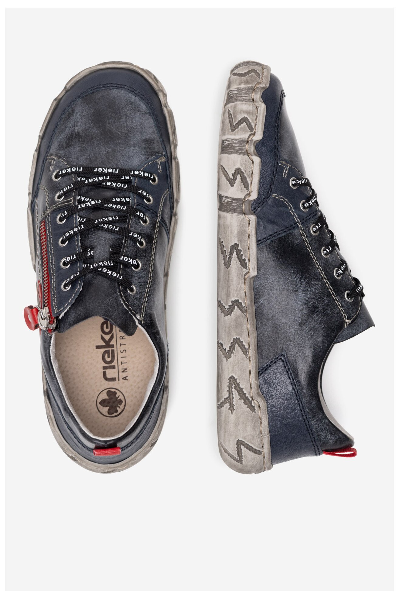 Półbuty Rieker L0302-14 Jeansowy