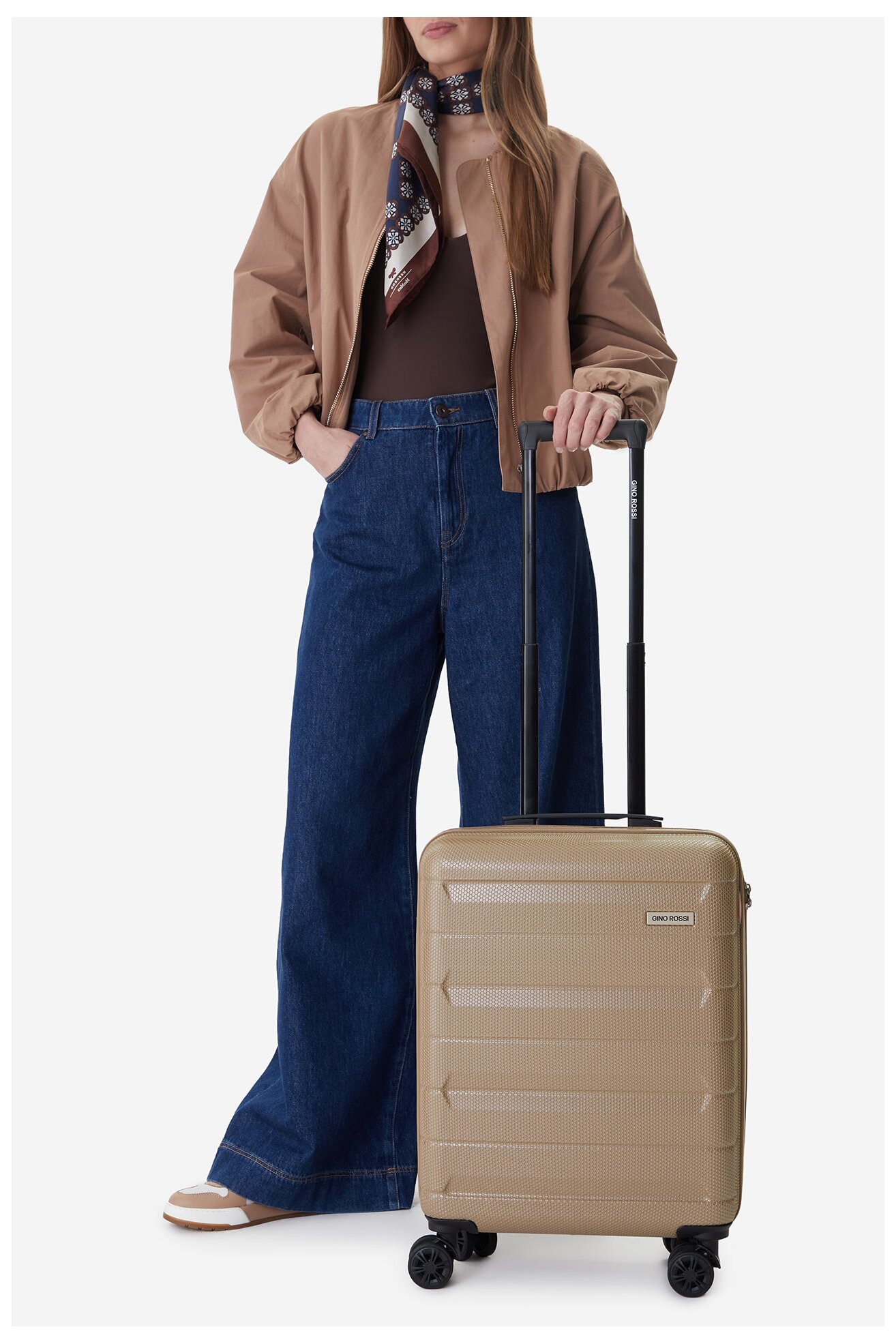 Walizka Gino Rossi CEO-GIN-S-004-BEIGE Beżowy