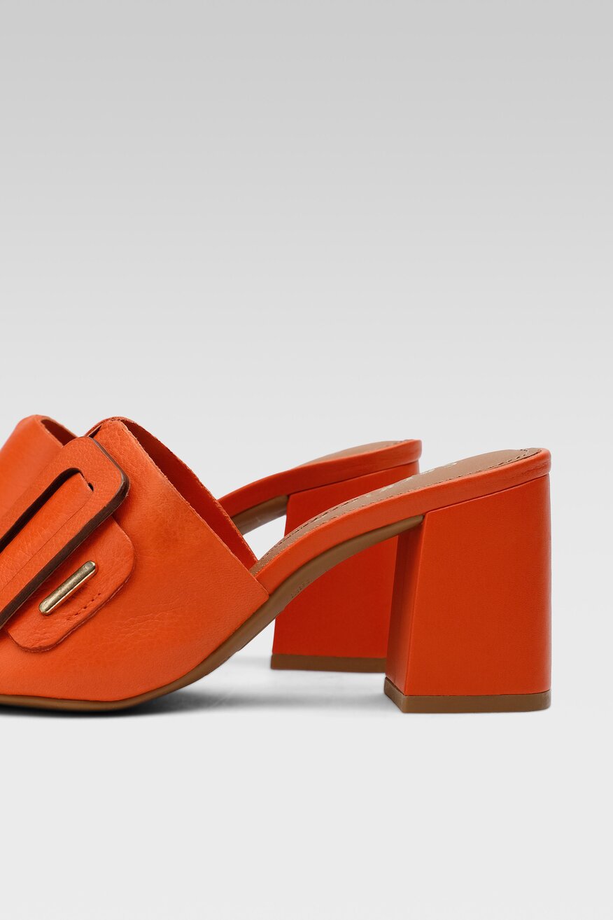 
                Sergio Bardi - Skórzane klapki pomarańczowe - 5904248632823