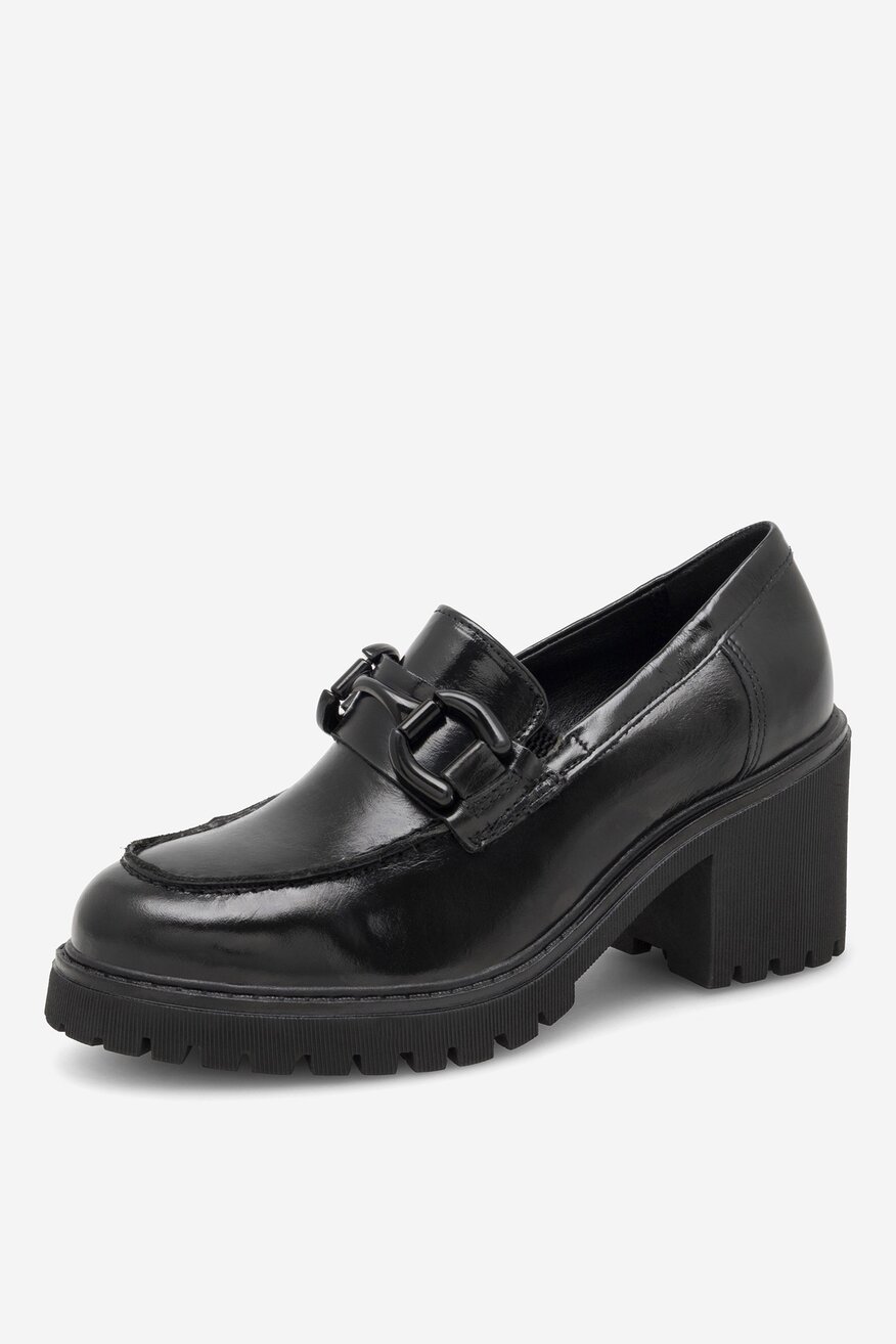 Sergio Bardi - Loafersy skórzane na obcasie - 5905588101277