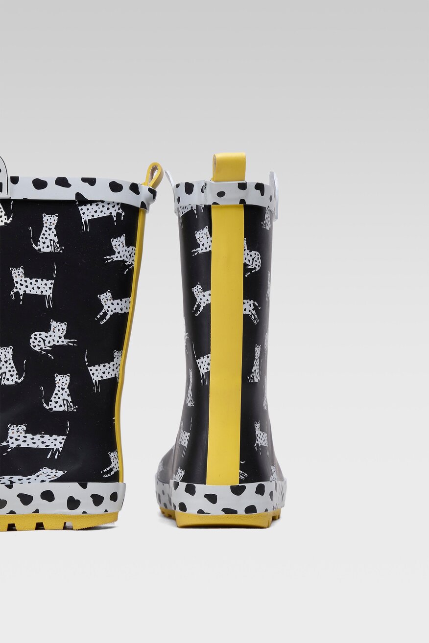 
                Nelli Blu - Kalosze z printem czarne - 5904248266707