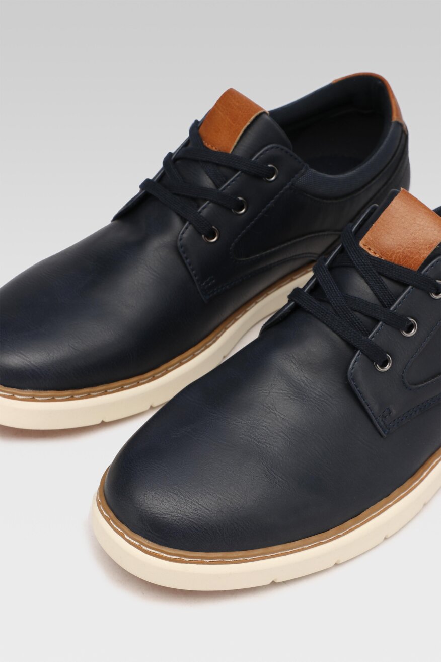 
                Lanetti - Półbuty granatowe sznurowane - 5903698342313