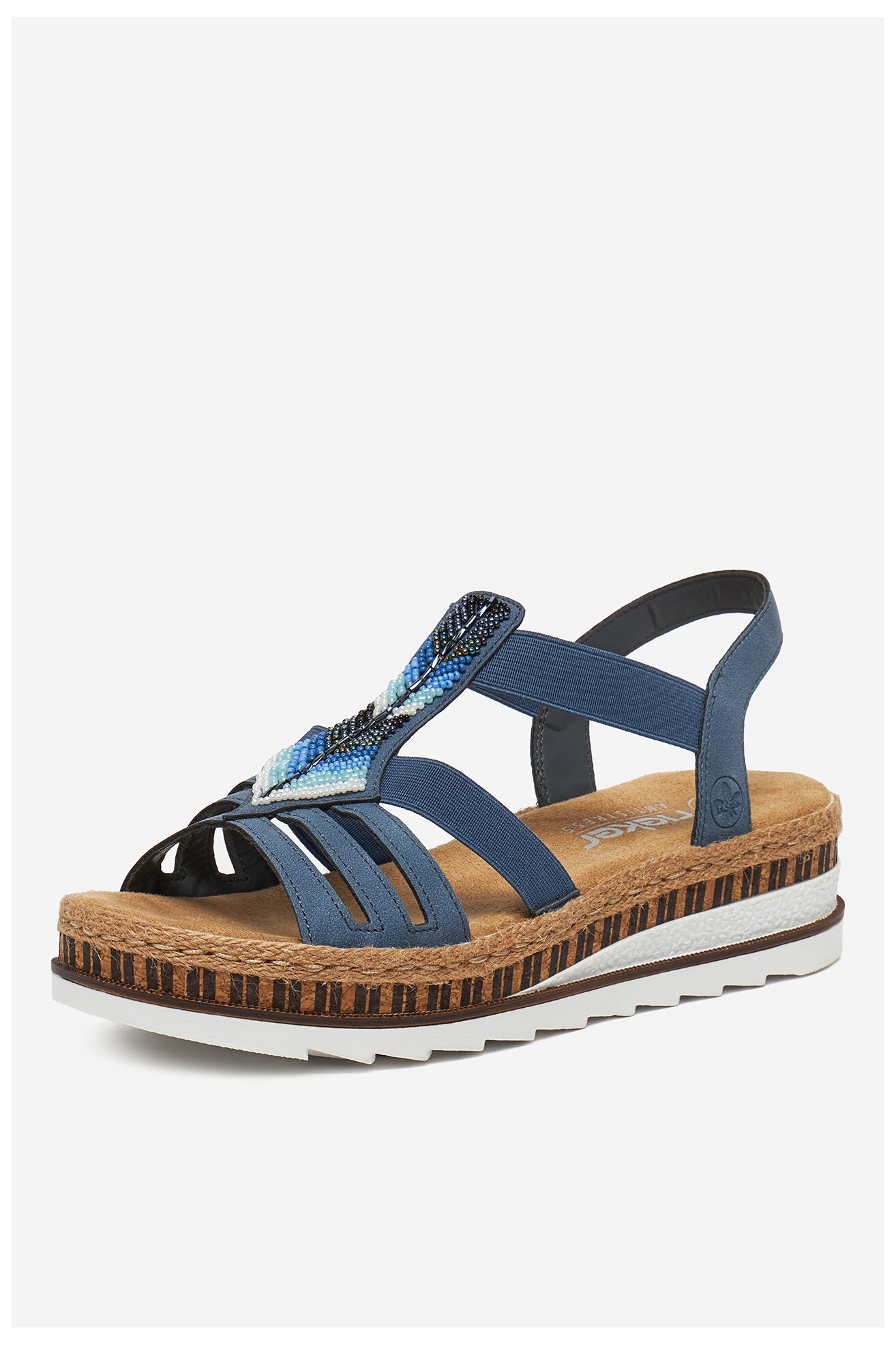 Sandały Rieker V7909-12 Niebieski ciemny