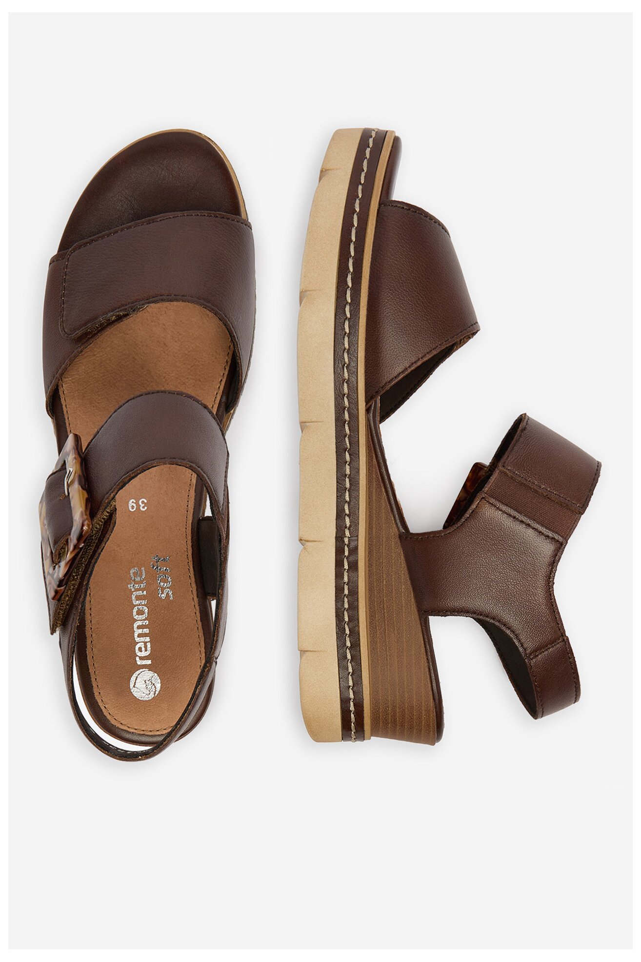 Sandały Remonte CEO-D2L53-25 Brązowy ciemny