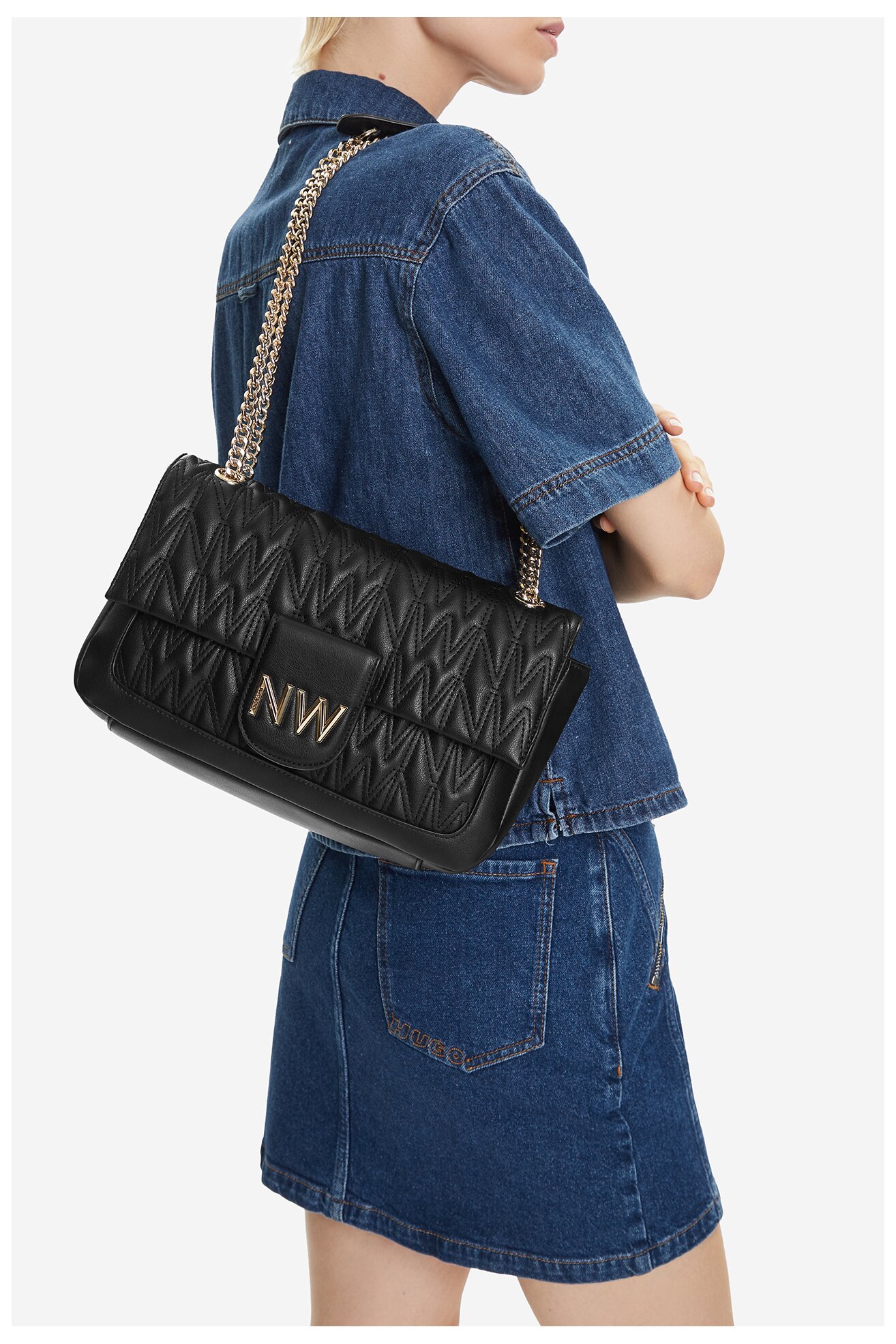 Kézitáska NINE WEST CEO-ASTORIA-ALLURE-LX10165 FEKETE