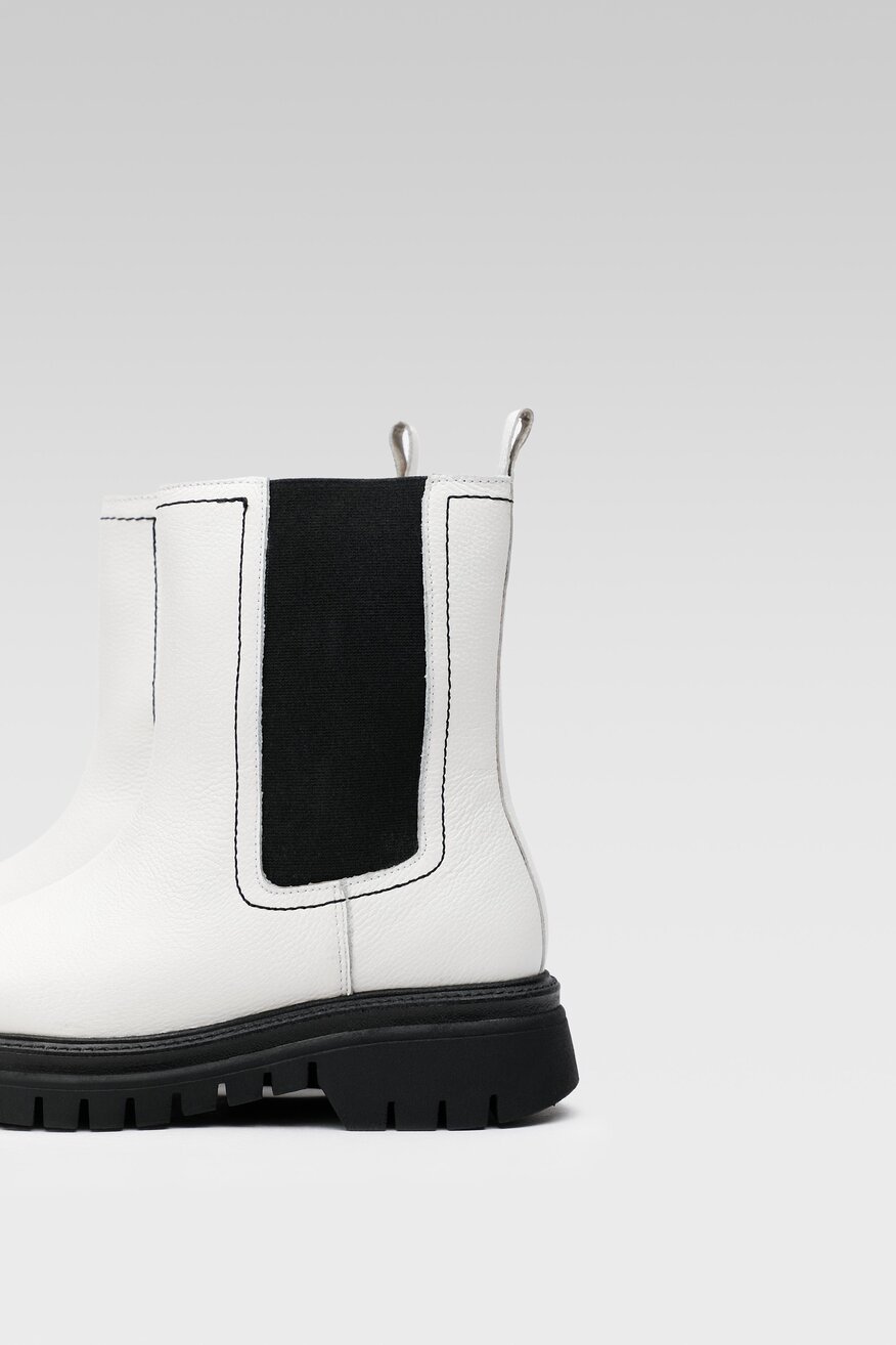 Lasocki - Skórzane botki białe - 5904862257754