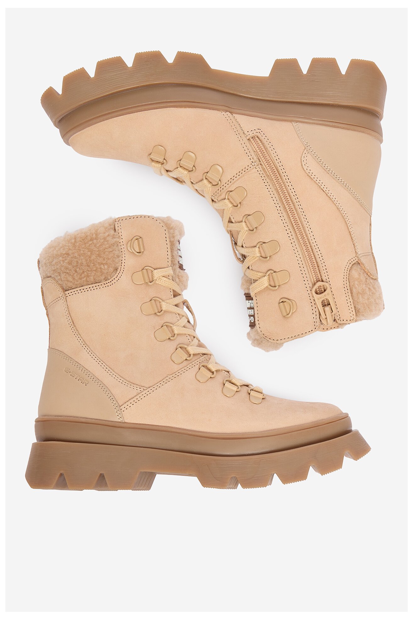 Šněrovací vyšší obuv G-STAR RAW CEO CI12-ARYA-05 BÉŽOVÁ