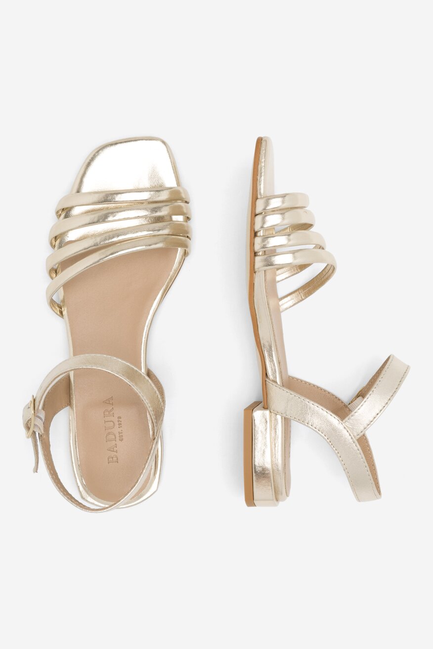 
                Badura - Skórzane sandały metaliczne - 5904248566081