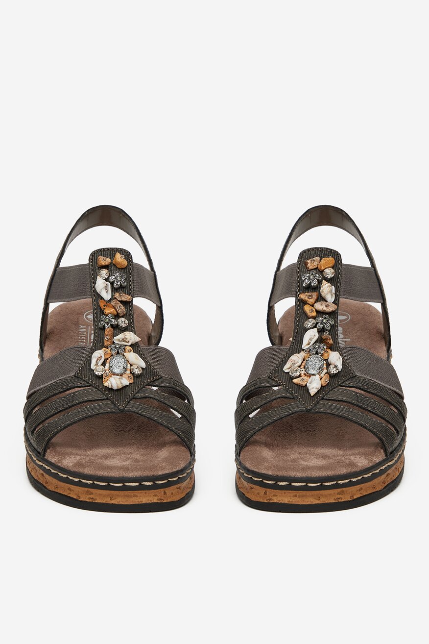 Rieker - Sandały na koturnie - 2230078416139