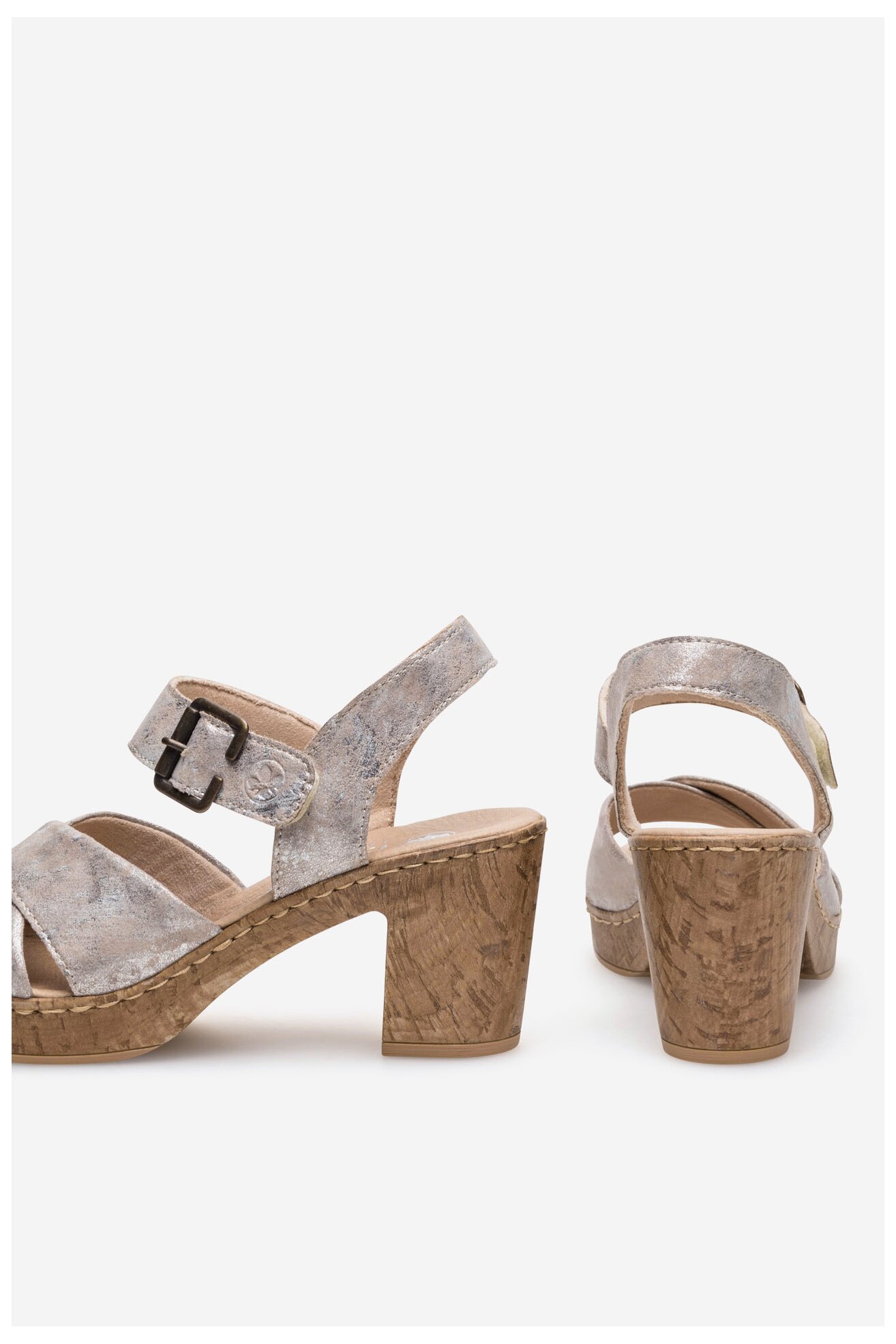 Sandały Rieker 66853-90 Złoty