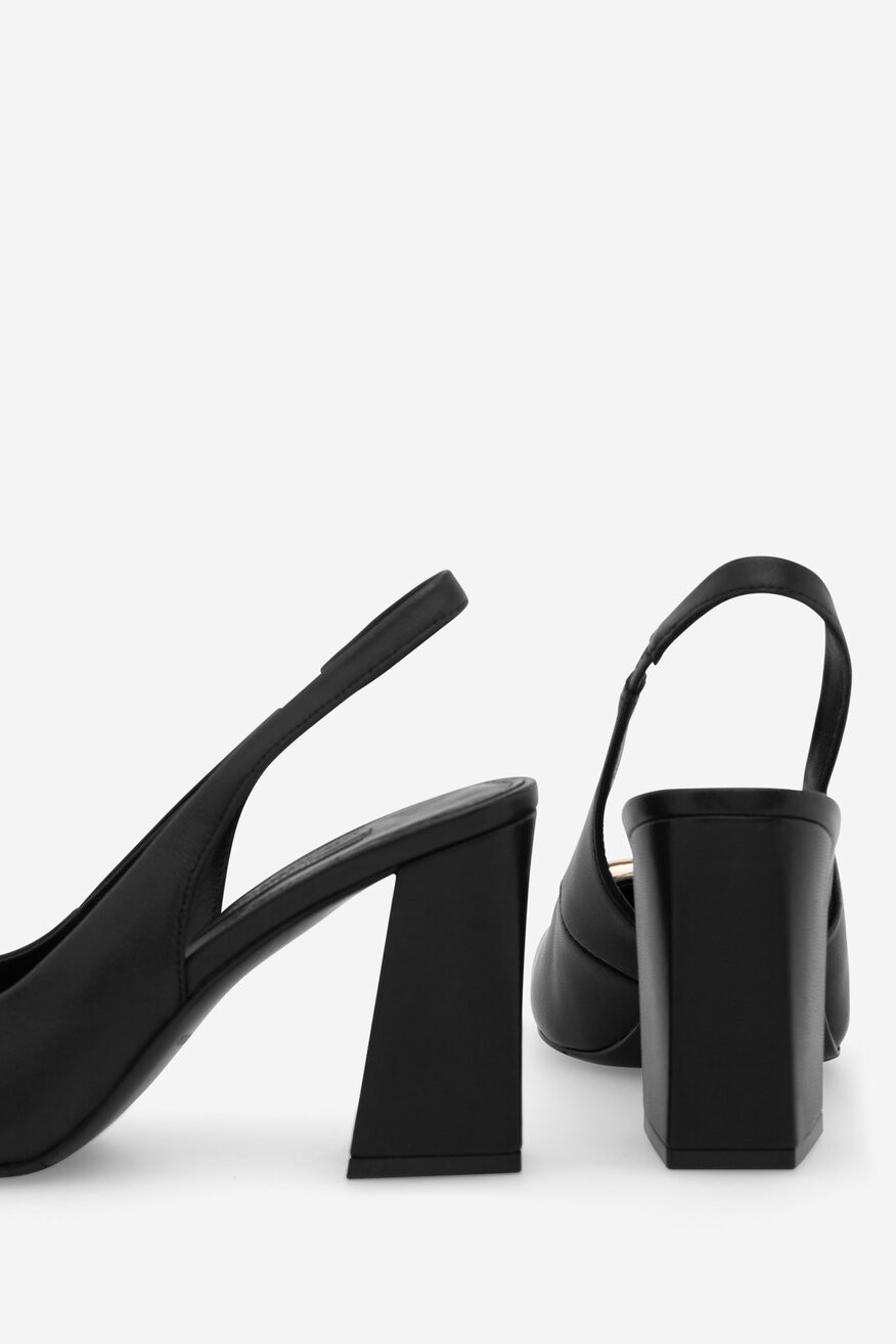 Gino Rossi - Czółenka skórzane na słupku - 5905588562887