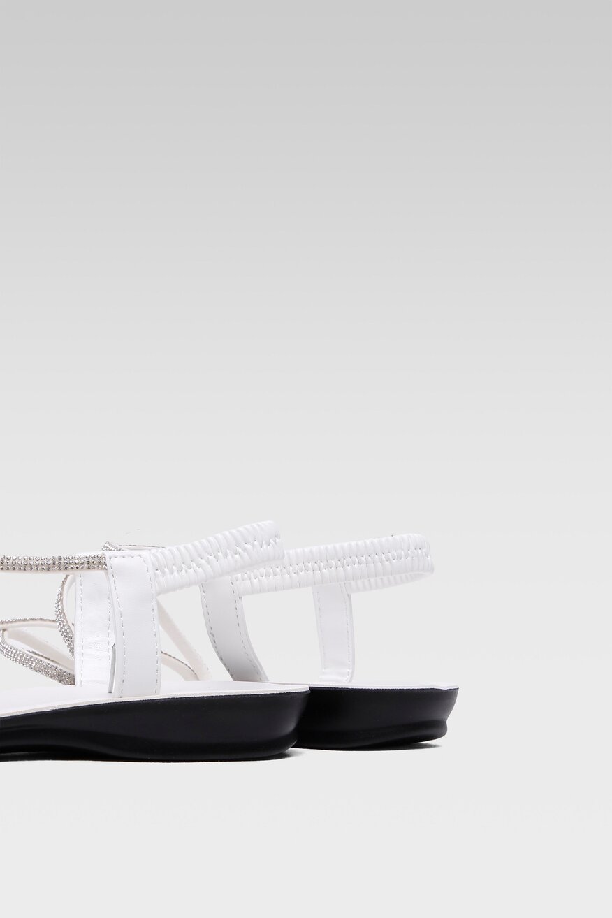 
                Bassano - Sandały z aplikacją białe - 5904248630898