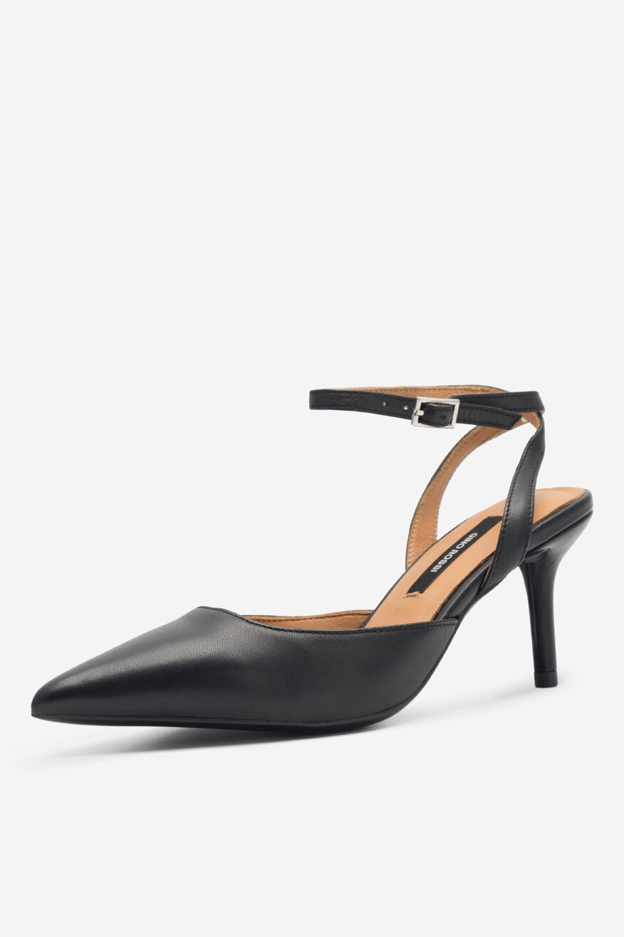 
                Gino Rossi - Skórzane czółenka czarne - 5904862635279