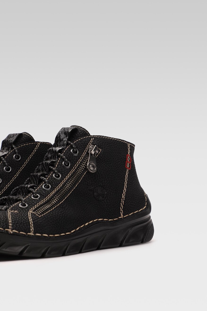 
                Rieker - Trzewiki czarne z suwakiem - 5903698872087