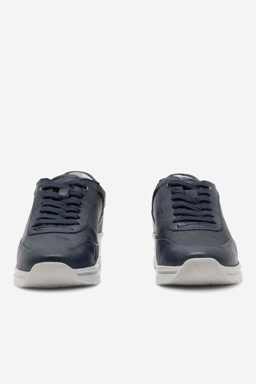 Lasocki - Sneakersy skórzane na koturnie - 5904862643366