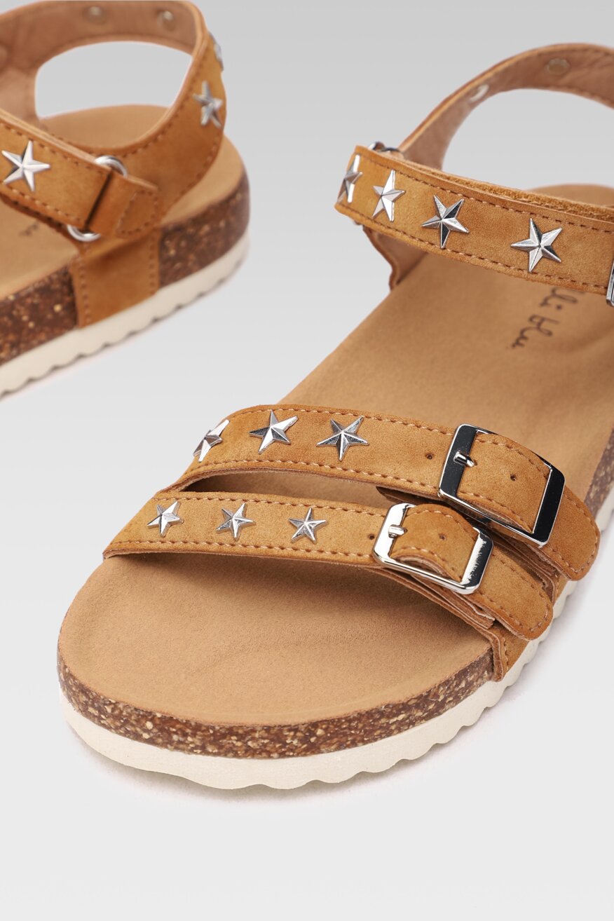 
                Nelli Blu - Sandały brązowe na rzep - 5903698449128