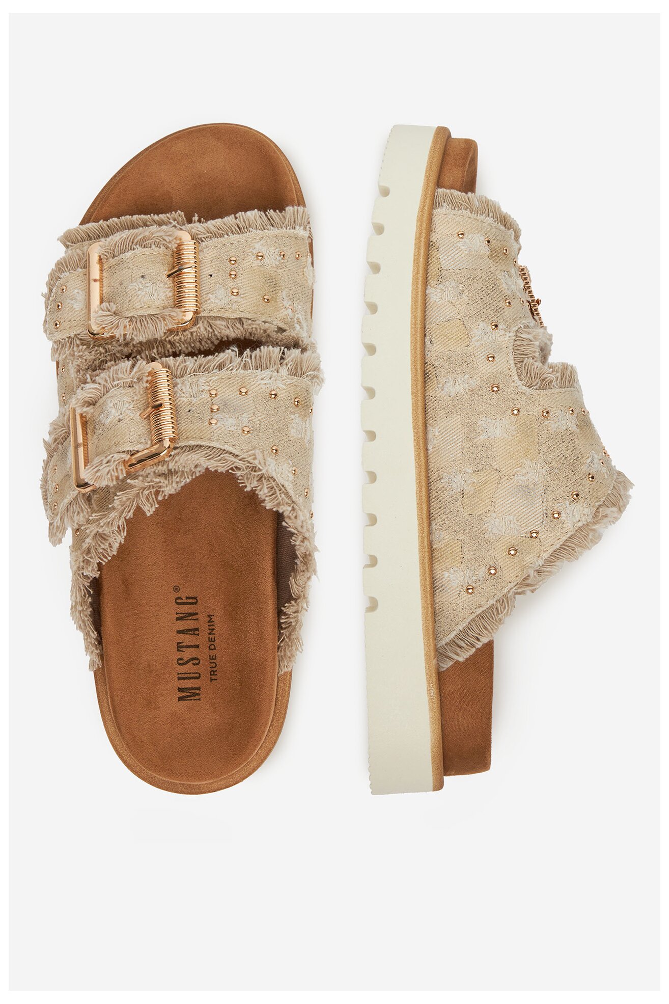 Klapki Mustang 1461-708 Beżowy