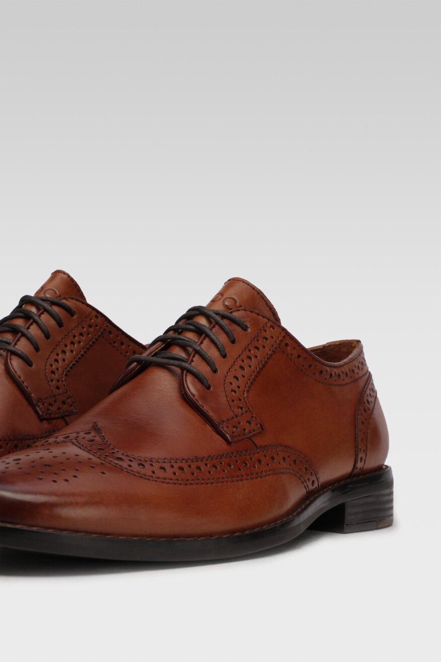 Lasocki for men - Skórzane półbuty brogsy - 5903698248400