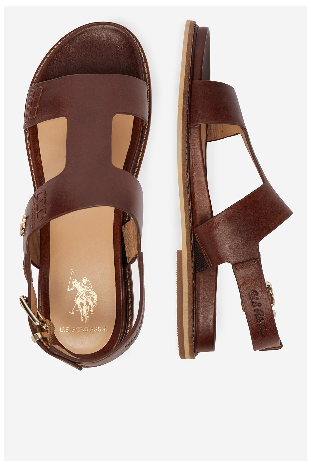 Sandały U.S. POLO ASSN. EO-ADELI002W/6L1 Brązowy