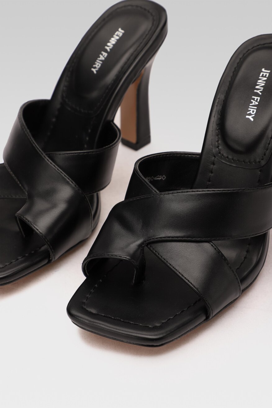 Jenny Fairy - Klapki na obcasie czarne - 5903698387345