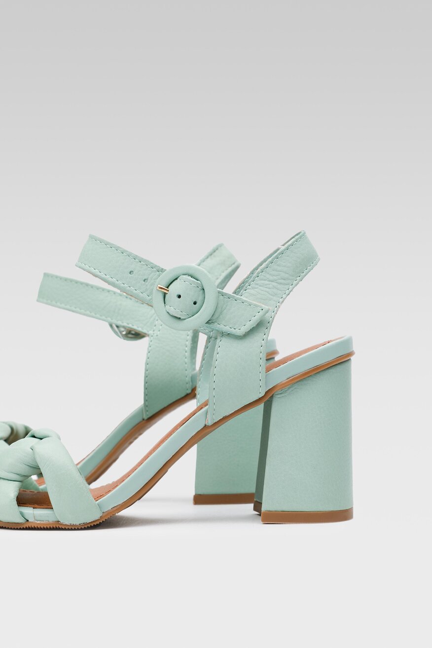 Sergio Bardi - Skórzane sandały zielone - 5904248655129