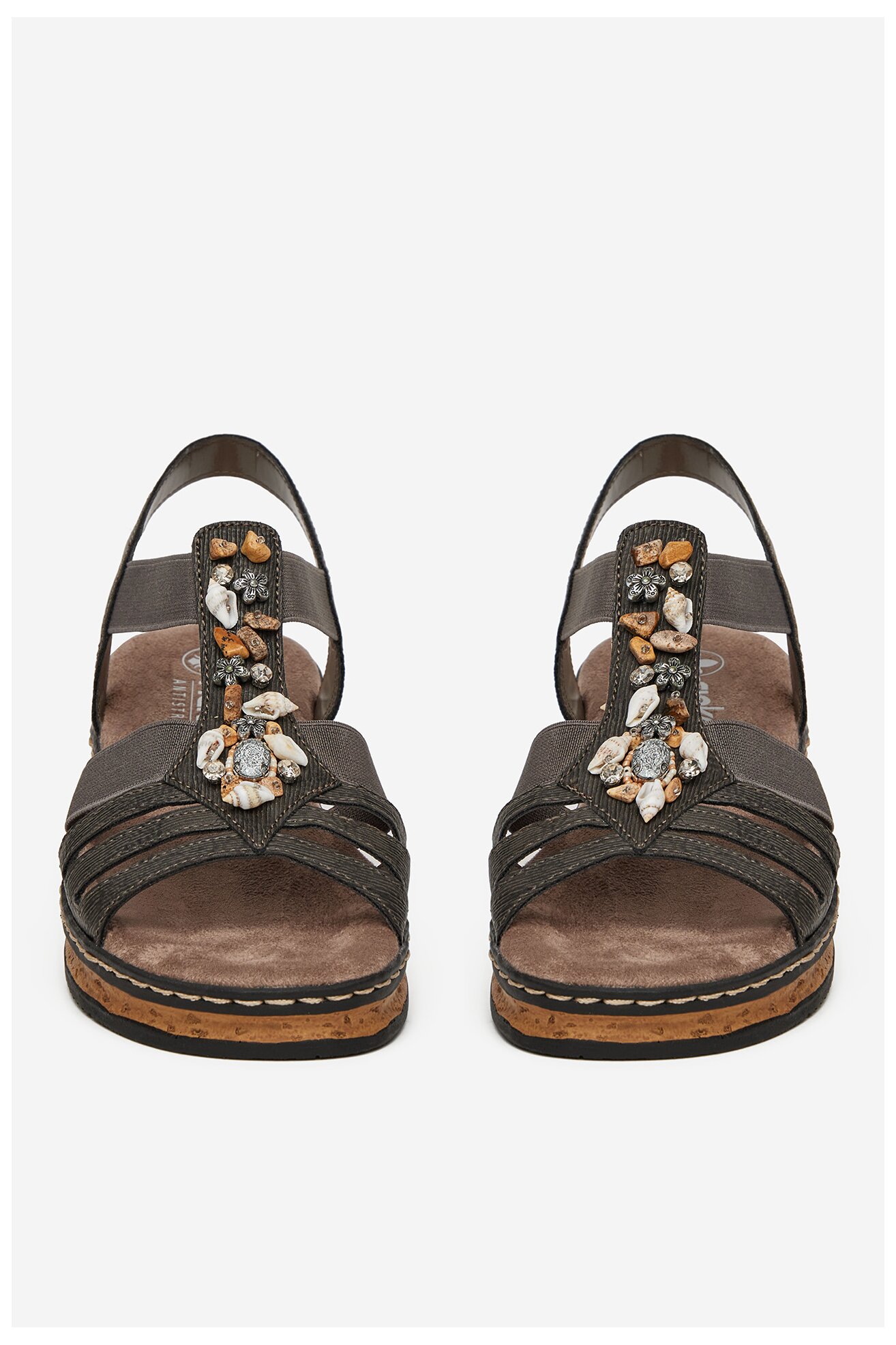 Sandały Rieker 62949-45 Szary ciemny