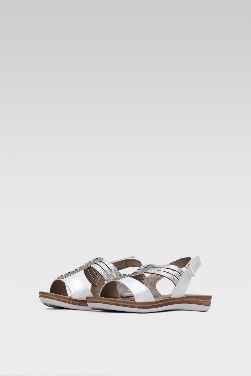 Inblu - Sandały z aplikacją srebrne - 5903698501291
