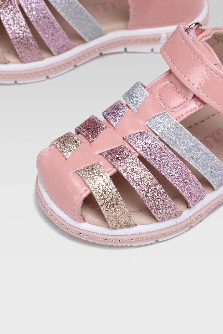 
                Nelli Blu - Sandały różowe na rzep - 5903698417998