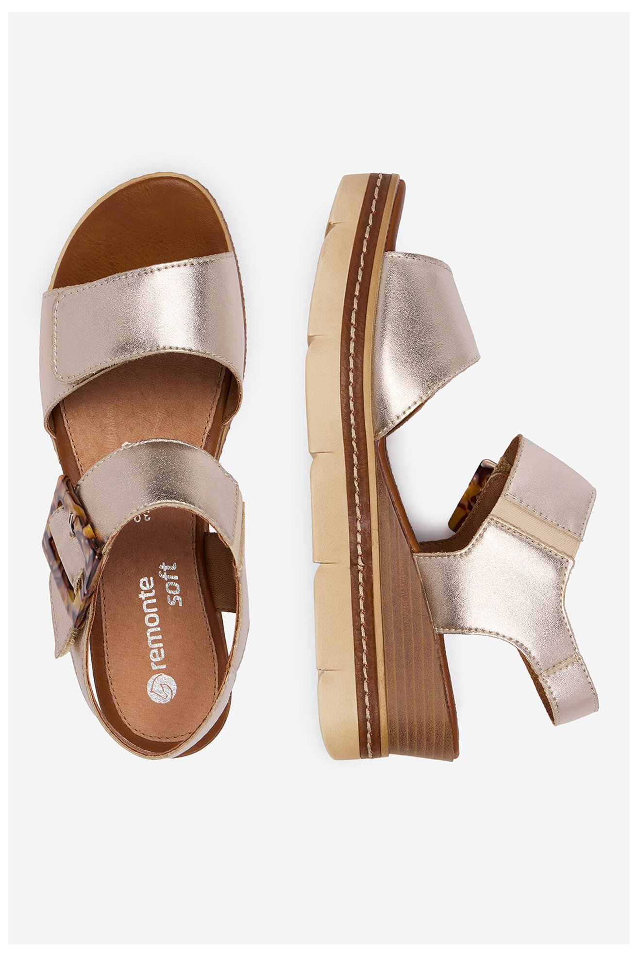 Sandały Remonte CEO-D2L53-90 Złoty