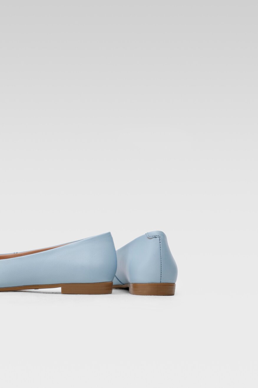 Lasocki - Skórzane baleriny niebieskie - 5904248454531