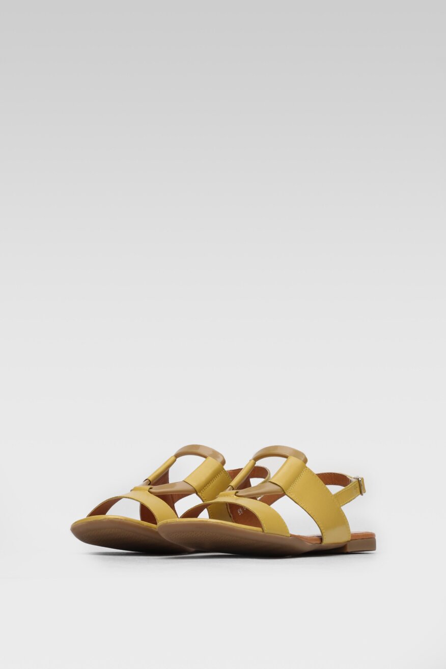 
                Lasocki - Skórzane sandały żółte - 5903698614274