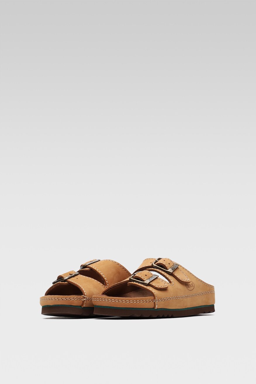 
                Scholl - Skórzane klapki brązowe - 5903698886992