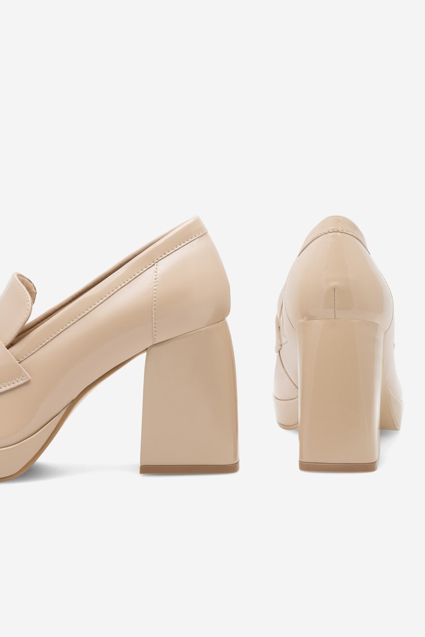 Sergio Bardi - Loafersy skórzane na obcasie - 5905588100935