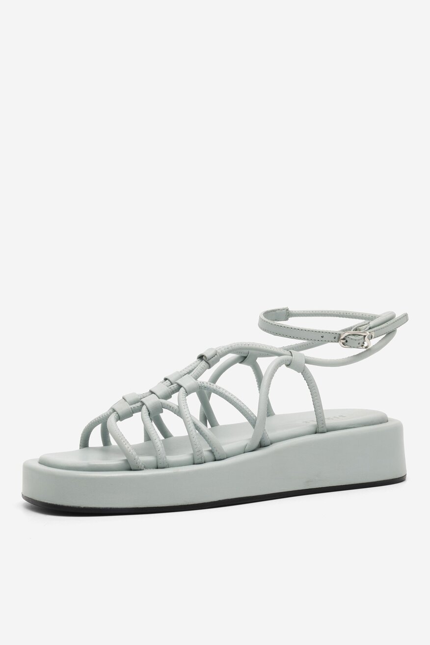 
                SIMPLE - Skórzane sandały niebieskie - 5904862798134