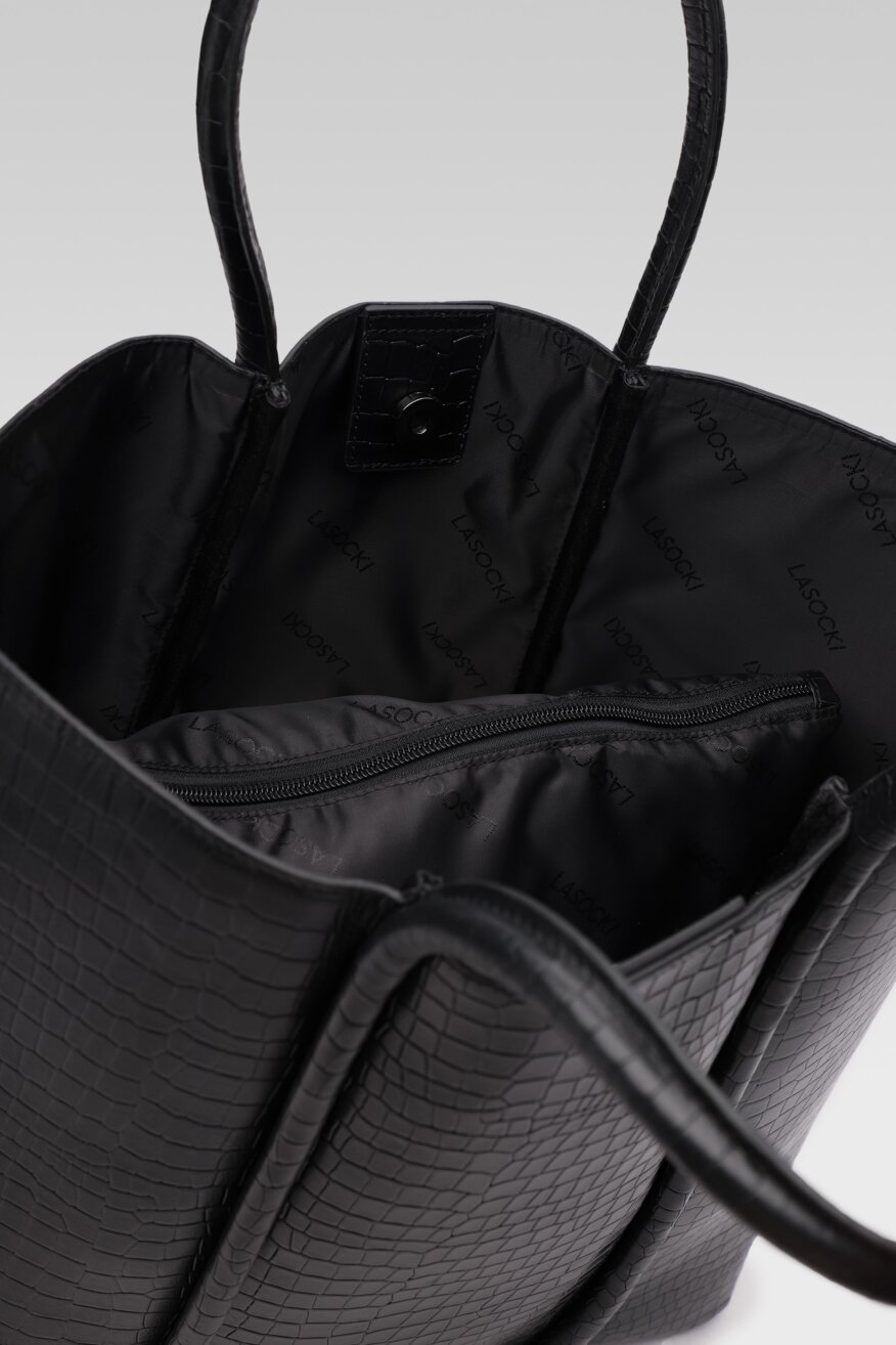 Lasocki - Torebka skórzana ze zwierzęcym motywem - 5903698711751