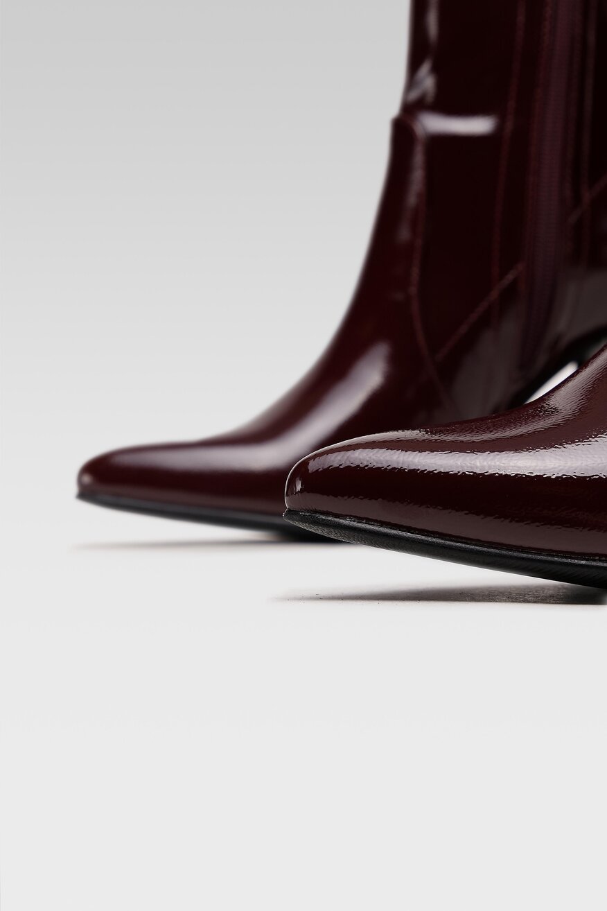 
                DeeZee - Botki szpice bordowe - 5903698996493