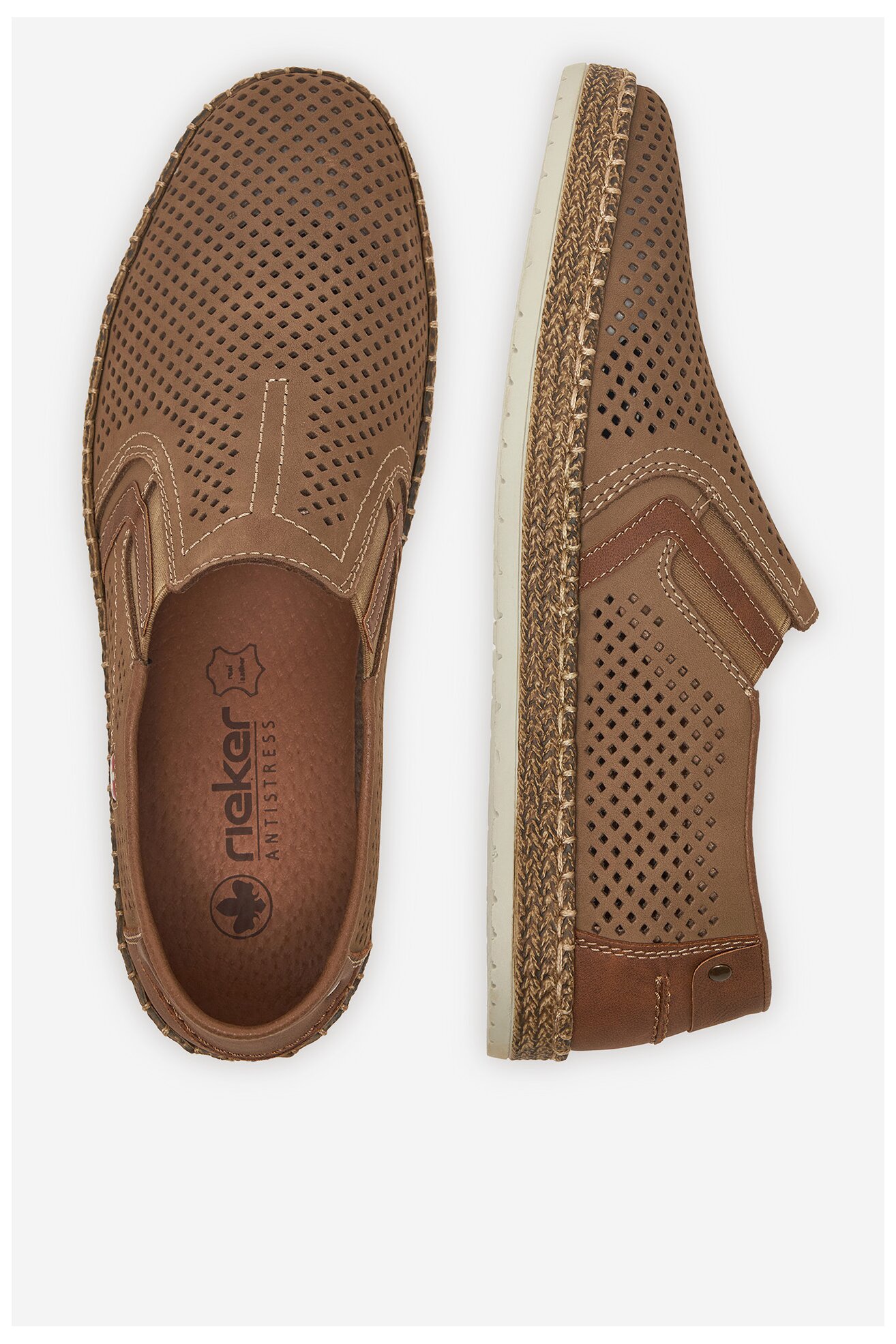 Espadryle Rieker B5297-64 Beżowy ciemny