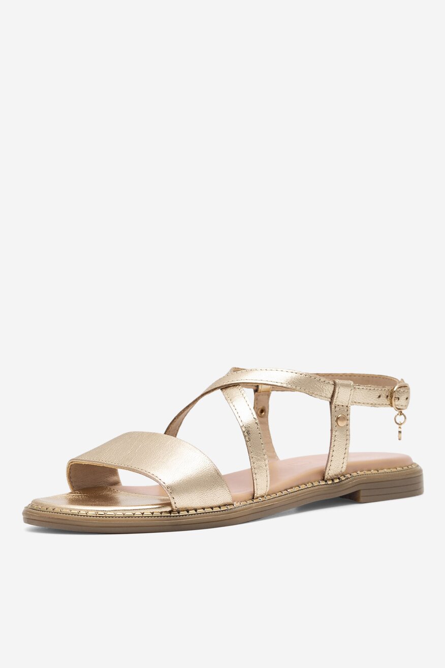 
                Lasocki - Skórzane sandały złote - 5904862837406