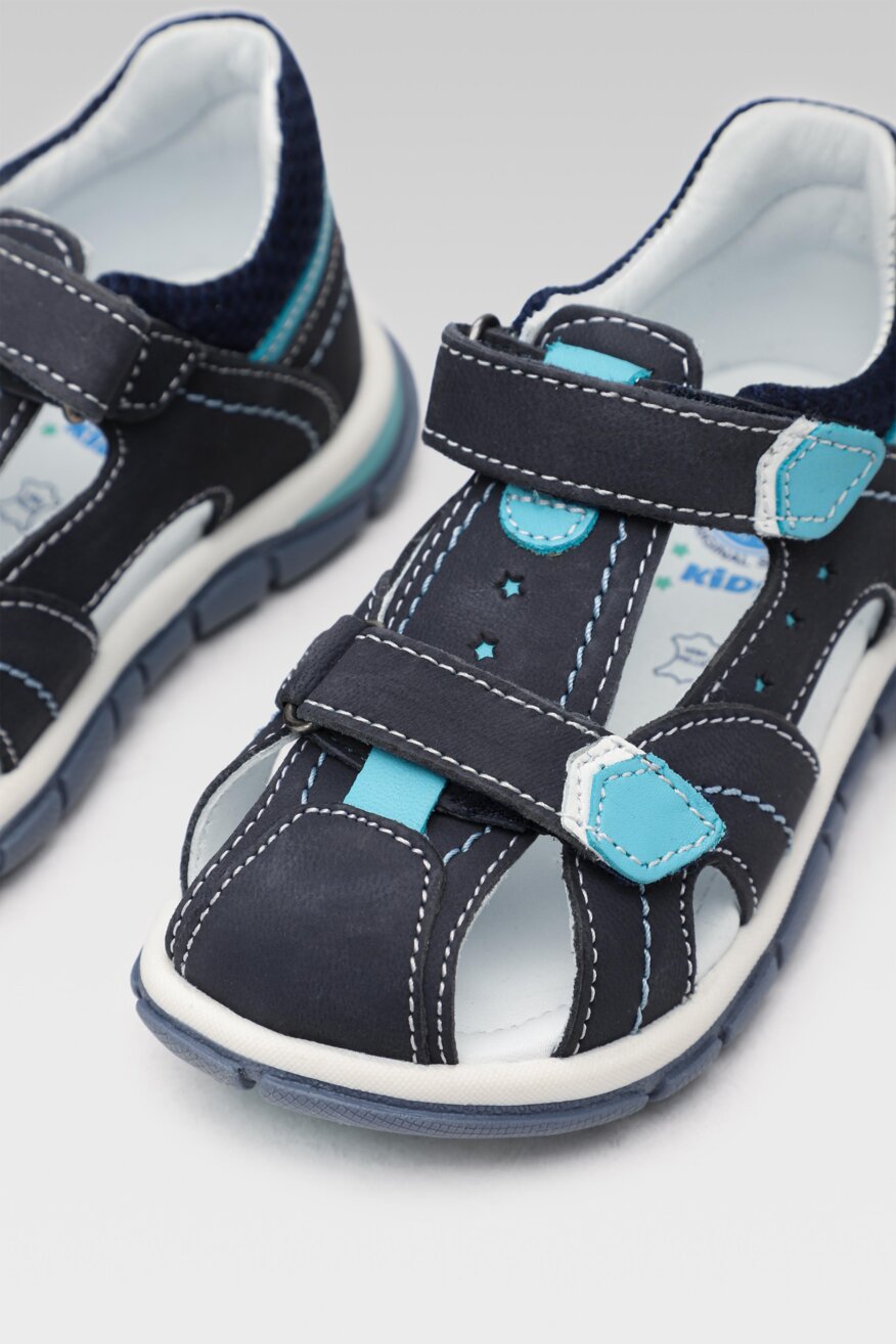 
                Lasocki Kids - Skórzane sandały niebieskie - 5903698678283