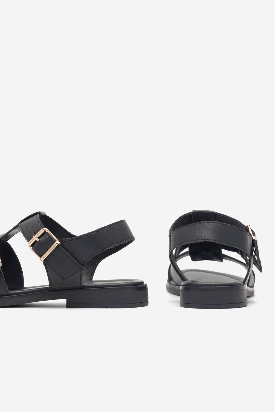 
                Sergio Bardi - Skórzane sandały czarne - 5904862811130