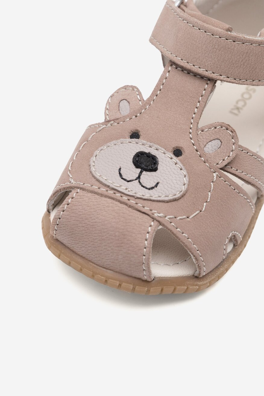 Lasocki Kids - Skórzane sandały beżowe - 5904862726649