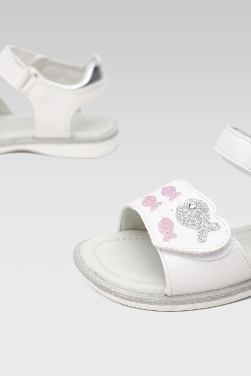 Nelli Blu - Sandały z printem białe - 5904248773847