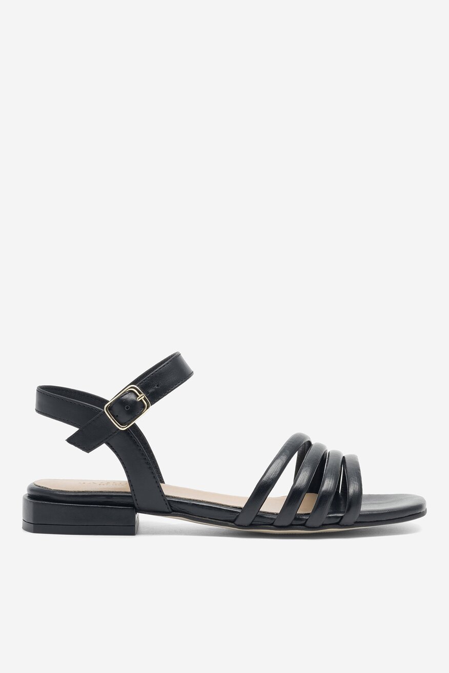 
                Badura - Skórzane sandały czarne - 5904862819464